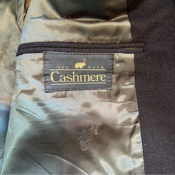 100% Cashmere Made in USA Mark Shale Navy Blue 2 Button Jacket Men’s M size 40 - Picture 3 of 13